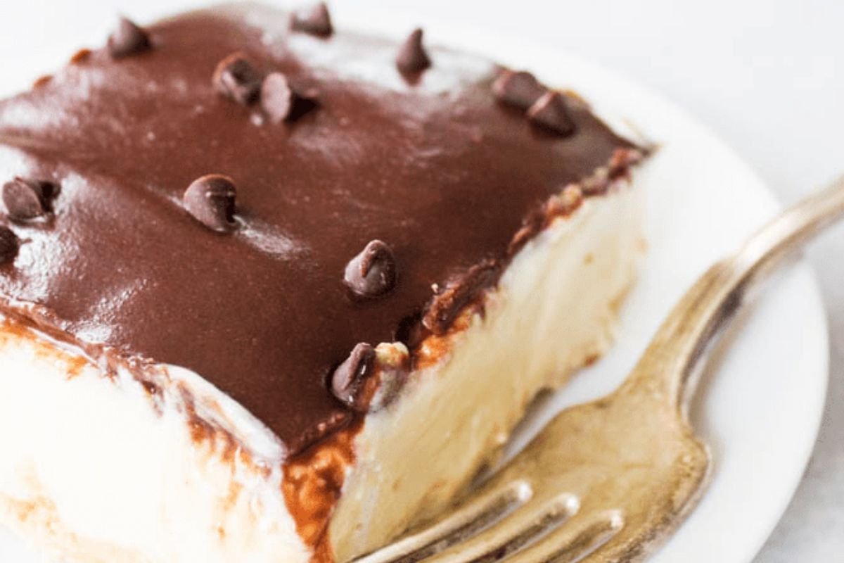Tarta de queso Boston Cream Pie sin horno