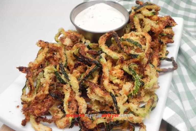 Tiras de Calabacín Apanadas en la Freidora de Aire