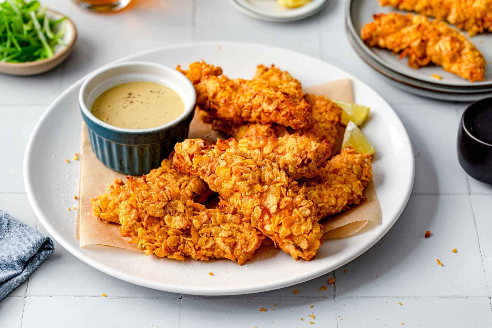 Tiras de pollo con hojuelas de maíz en freidora de aire 10 Tiras de pollo con hojuelas de maíz7