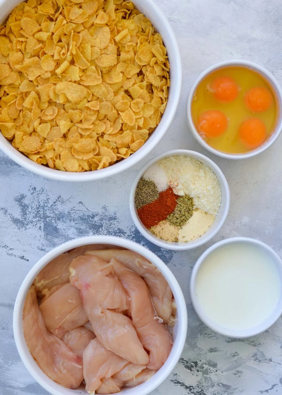 Tiras de pollo con hojuelas de maíz en freidora de aire 3 Tiras de pollo con hojuelas de maíz8