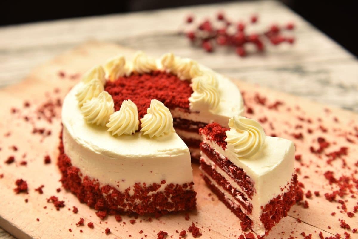 Torta Red Velvet húmeda y cremosa
