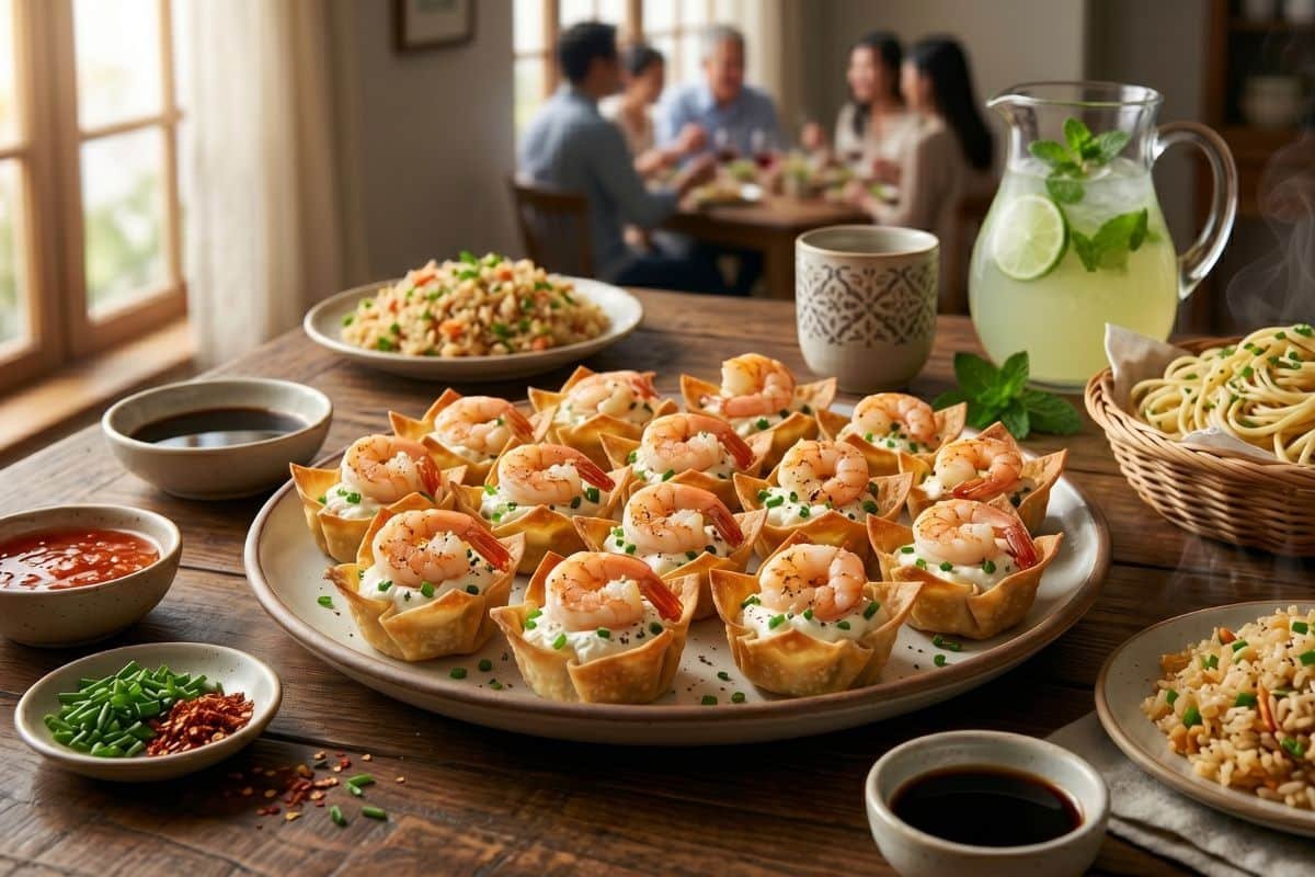Wontons de camarones al horno fáciles y crujientes