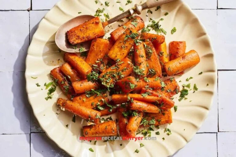 Zanahorias dulces y picantes en freidora de aire