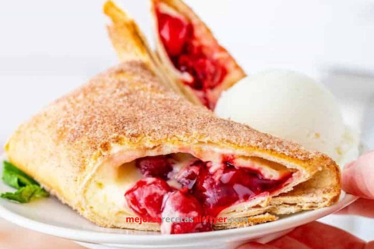 Chimichangas de Queso Crema y Cereza en la Freidora de Aire 3 aprenda Cómo preparar Chimichangas de Queso Crema y Cereza en la Freidora de Aire