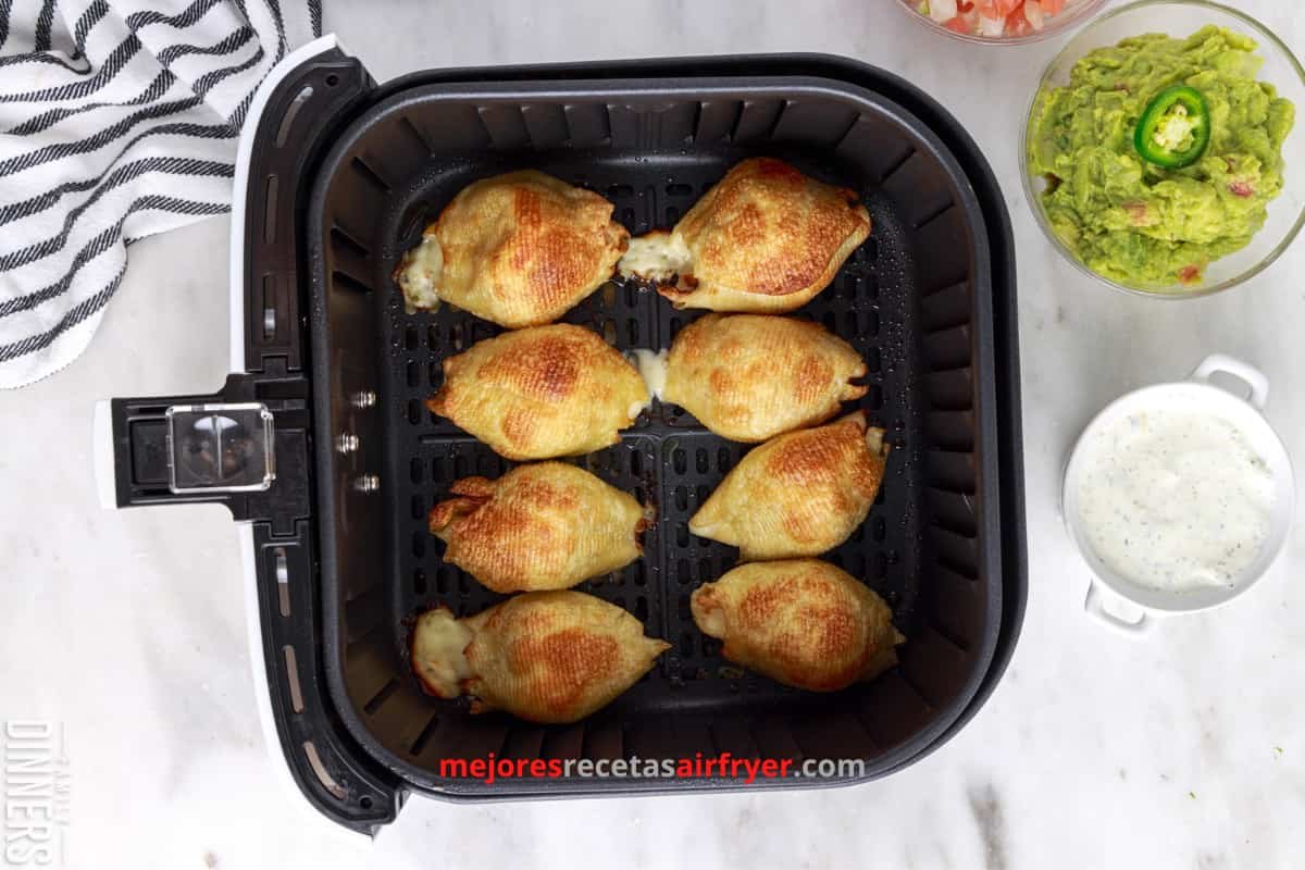 Conchas de Pasta Rellenas de Carne en la Freidora de Aire 2 aprende a preparar Conchas de Pasta Rellenas de Carne en air fryer
