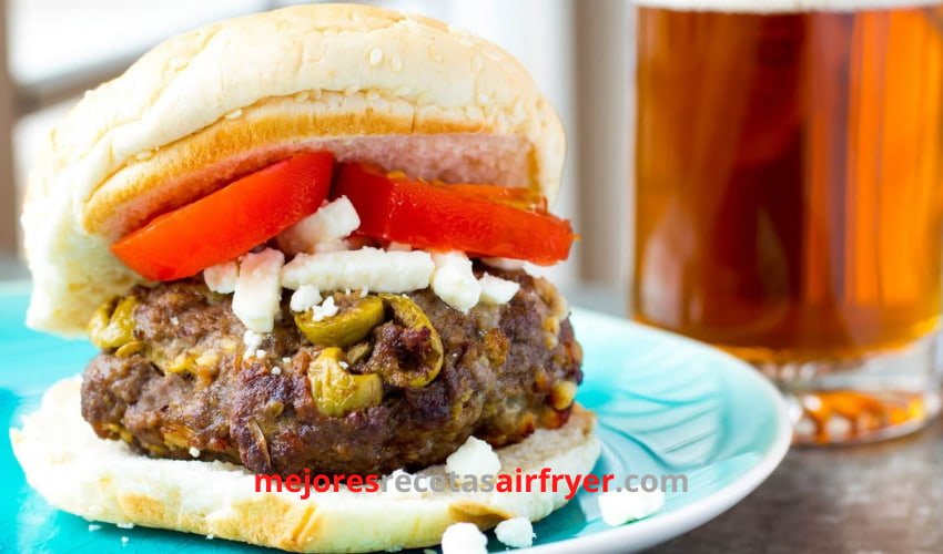 deliciosas Hamburguesas con Salsa de Aceitunas en la Freidora de Aire