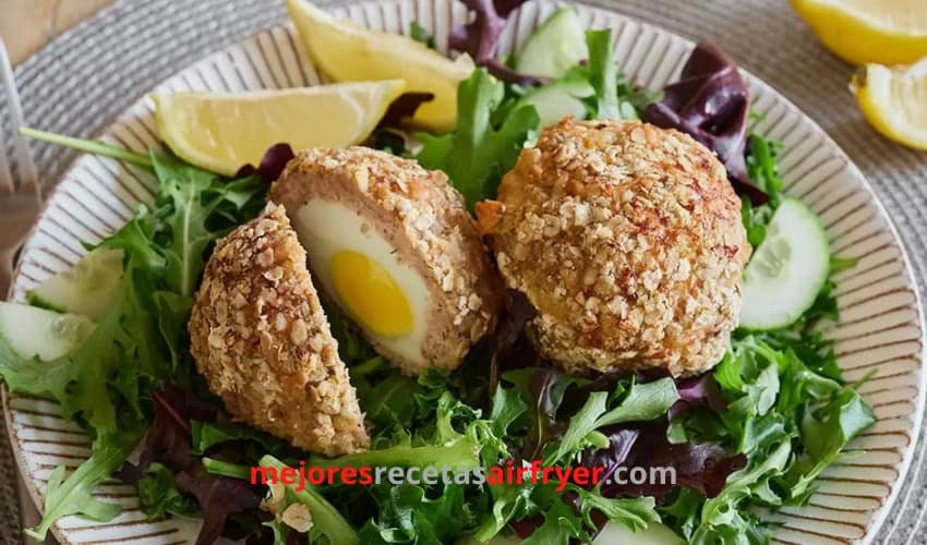 deliciosos huevos escoceses en air fryer