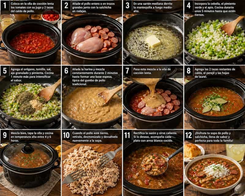 paso a paso Cómo preparar sopa de pollo y salchicha