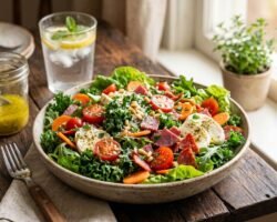 portada receta Ensalada italiana de col rizada con vinagreta de limón y ajo