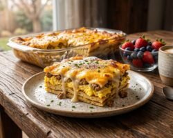 portada receta Lasaña con salchichas y bechamel
