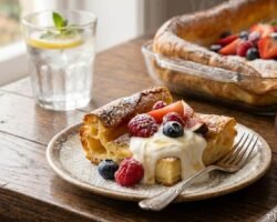 portada receta Pancakes alemanes al horno esponjosos y fáciles
