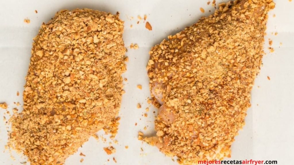 Pollo con almendra freidora de aire 2 preparar Pollo con almendra freidora de aire