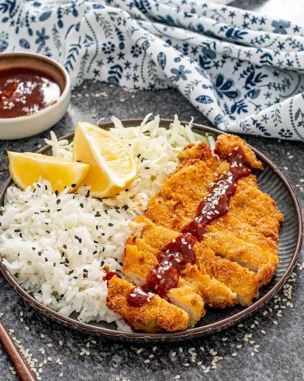 Pollo con salsa Katsu casera en freidora de aire 3 receta Pollo con salsa Katsu casera