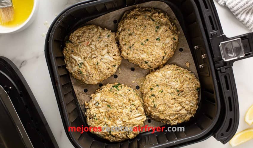 receta de Pasteles de Cangrejo con Wasabi en la air fryer