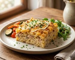 receta final Cazuela de macarrones con atún cremosa y gratinada